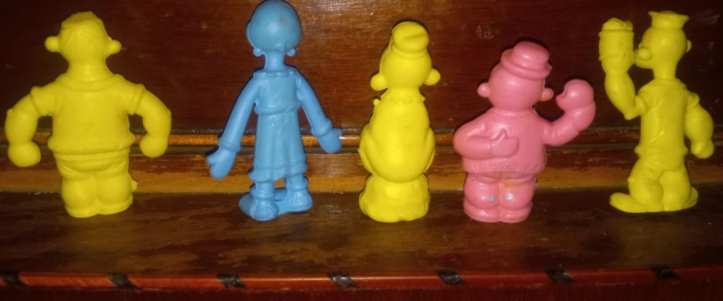 (5) Vintage 1980 Diener KFS Popeye & Friends Rubber Eraser Set - photo 2