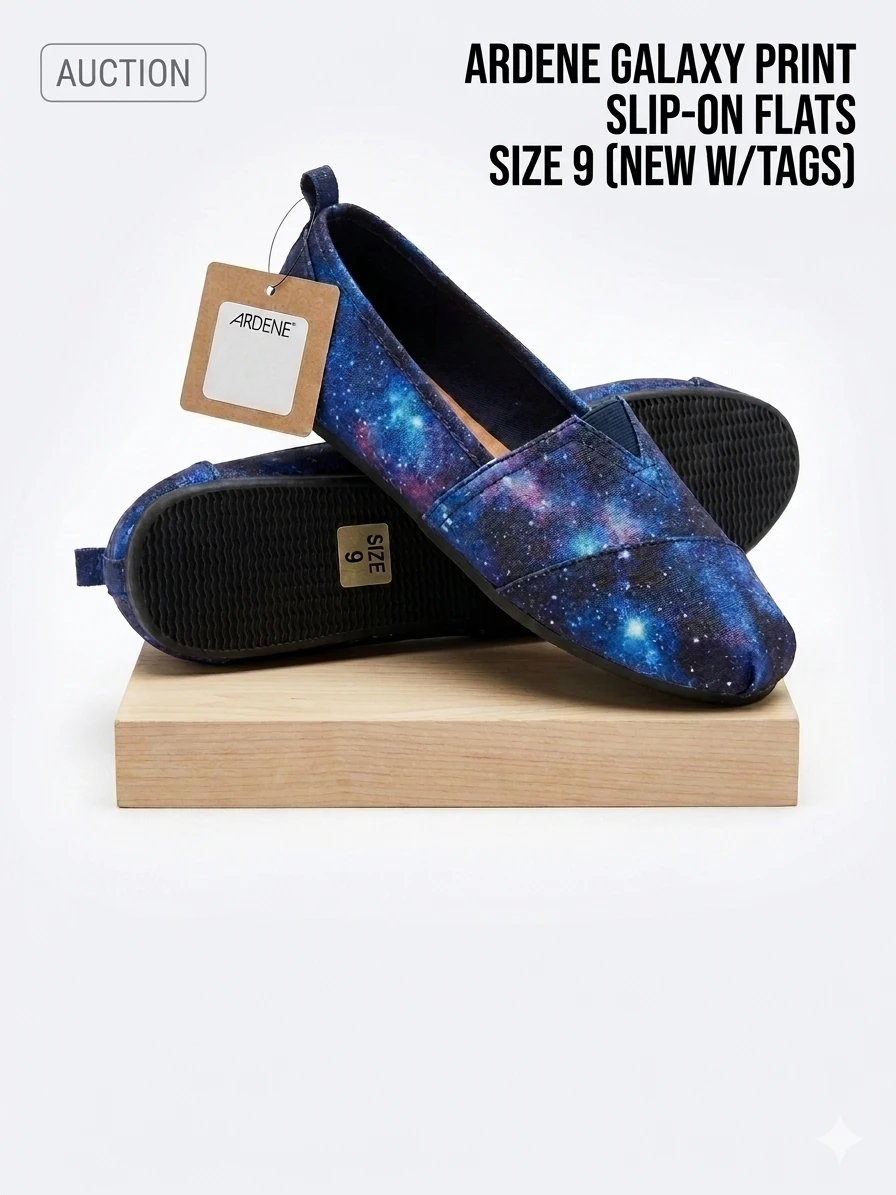 Ardene Galaxy Print Slip-On Flats - Size 9