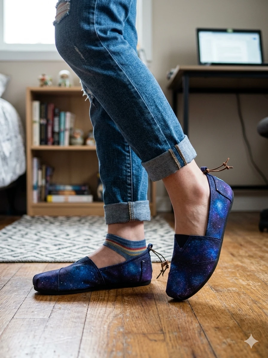 Ardene Galaxy Print Slip-On Flats - Size 9 - photo 2