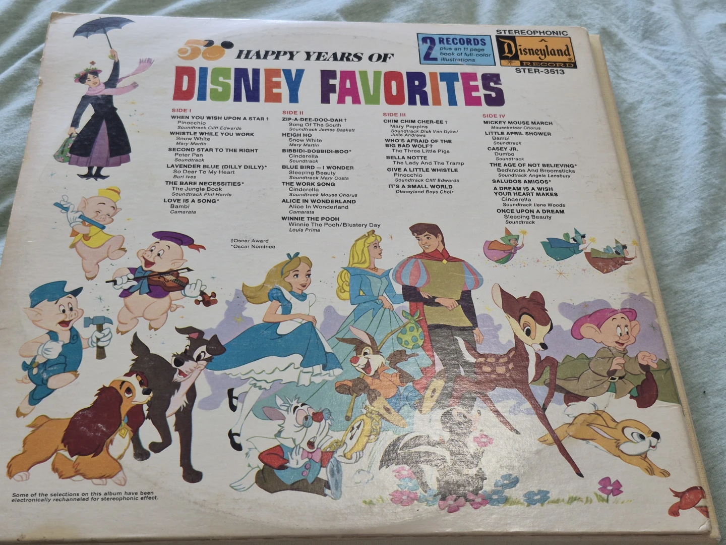 Disneyland 50 Happy Years of Disney Favorites Vinyl Record 1973 - photo 4