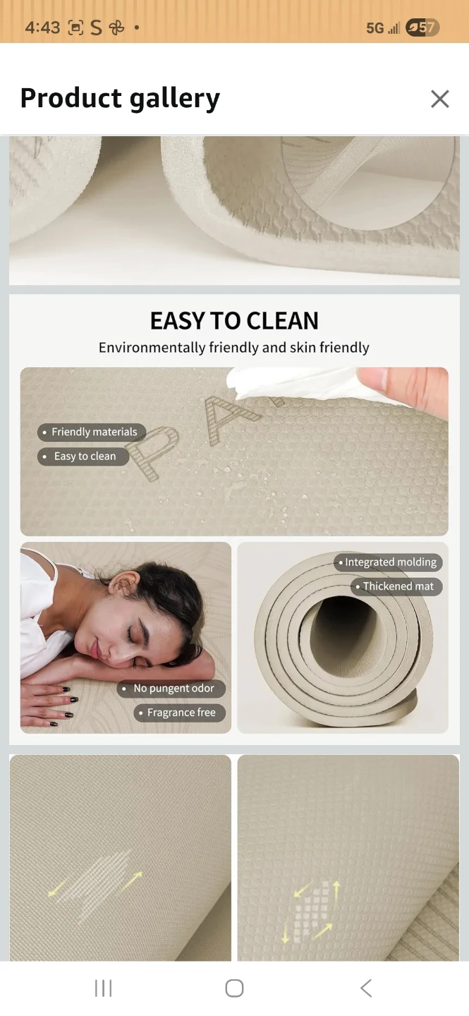Yoga Mat - 72" x 35.4" x 0.4" Thick XL - photo 3