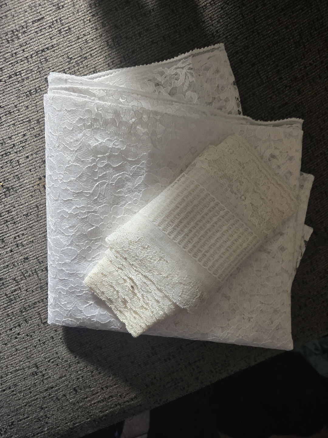 White Lace Fabric Remnants