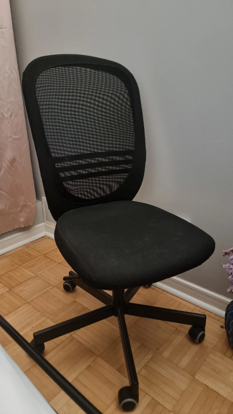 Ikea Black Office Chair with Mesh Back