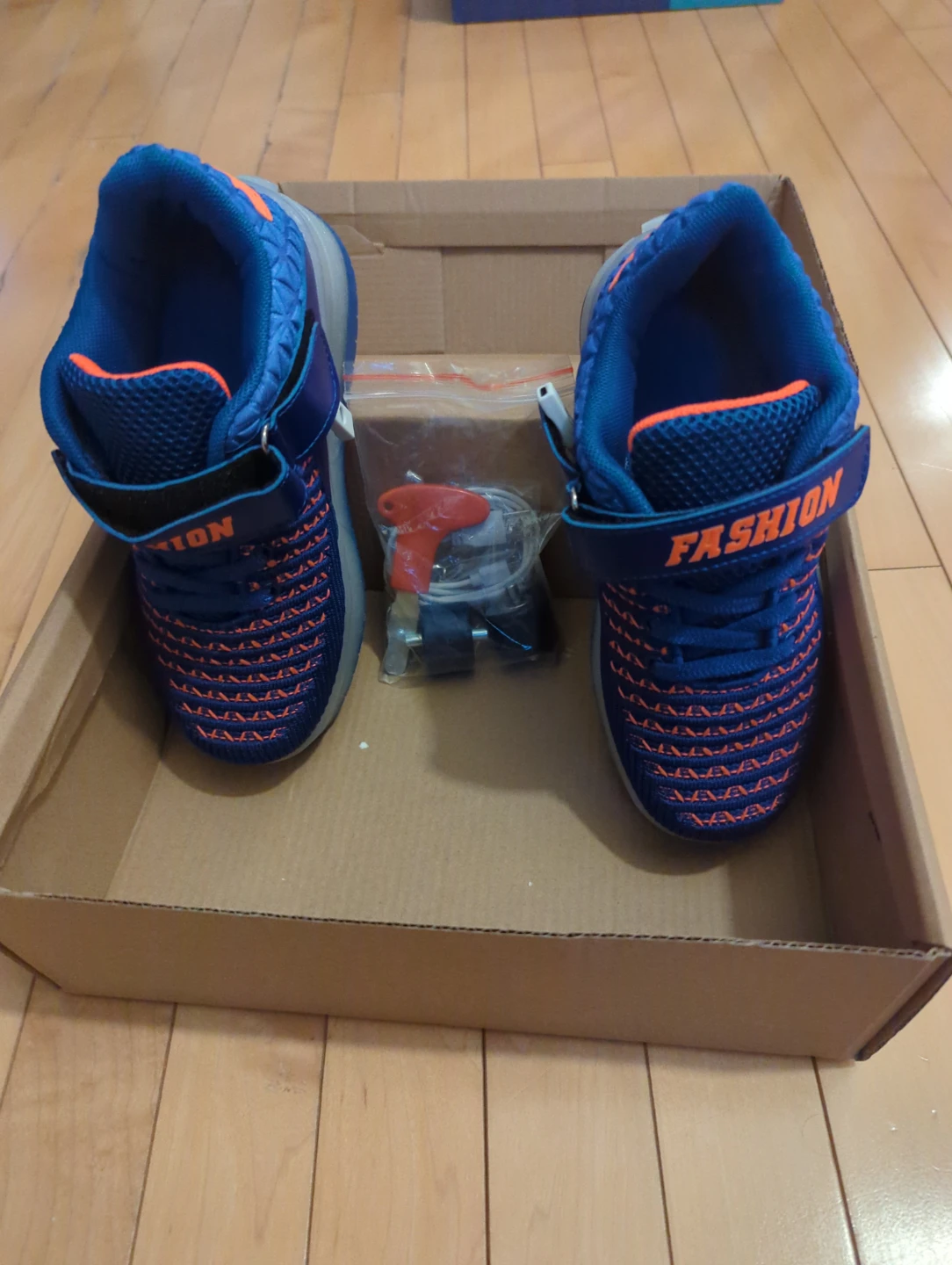 Blue and Orange Roller Shoes with Wheels size 2 youth - photo 2