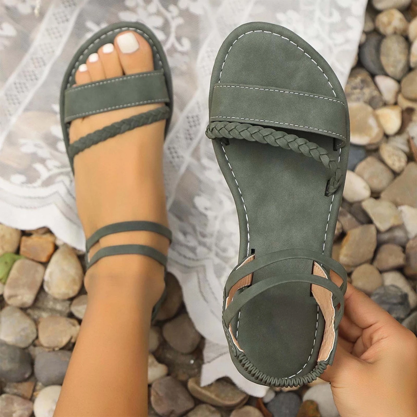 Women's Flat Sandals Size 7.5 - photo 4