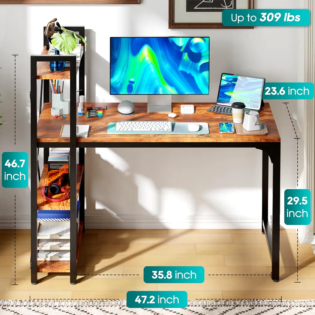 Computer Desk with Shelves - photo 3