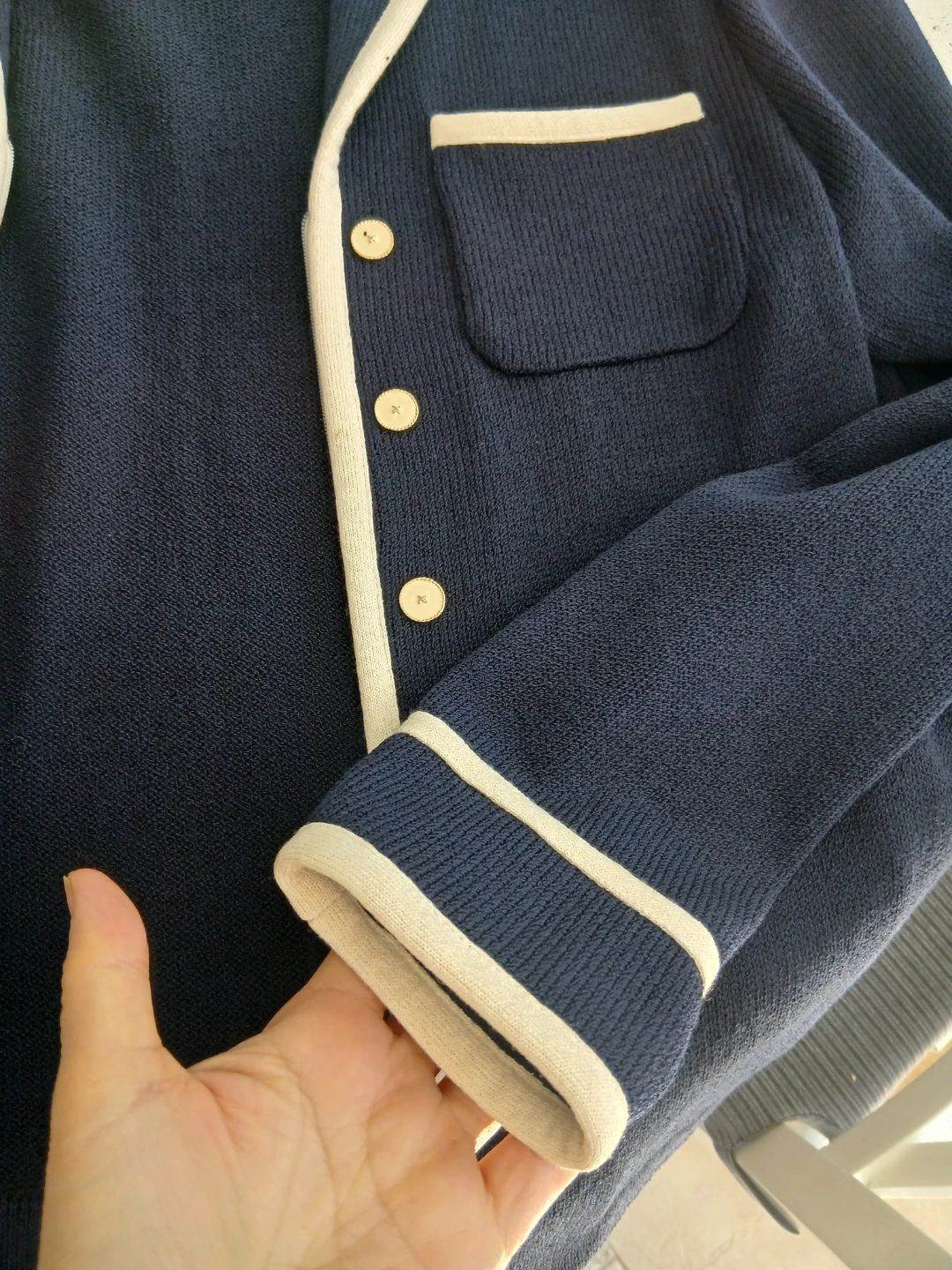 St. John Collection Navy Blue Knit Jacket Size 4 - photo 2