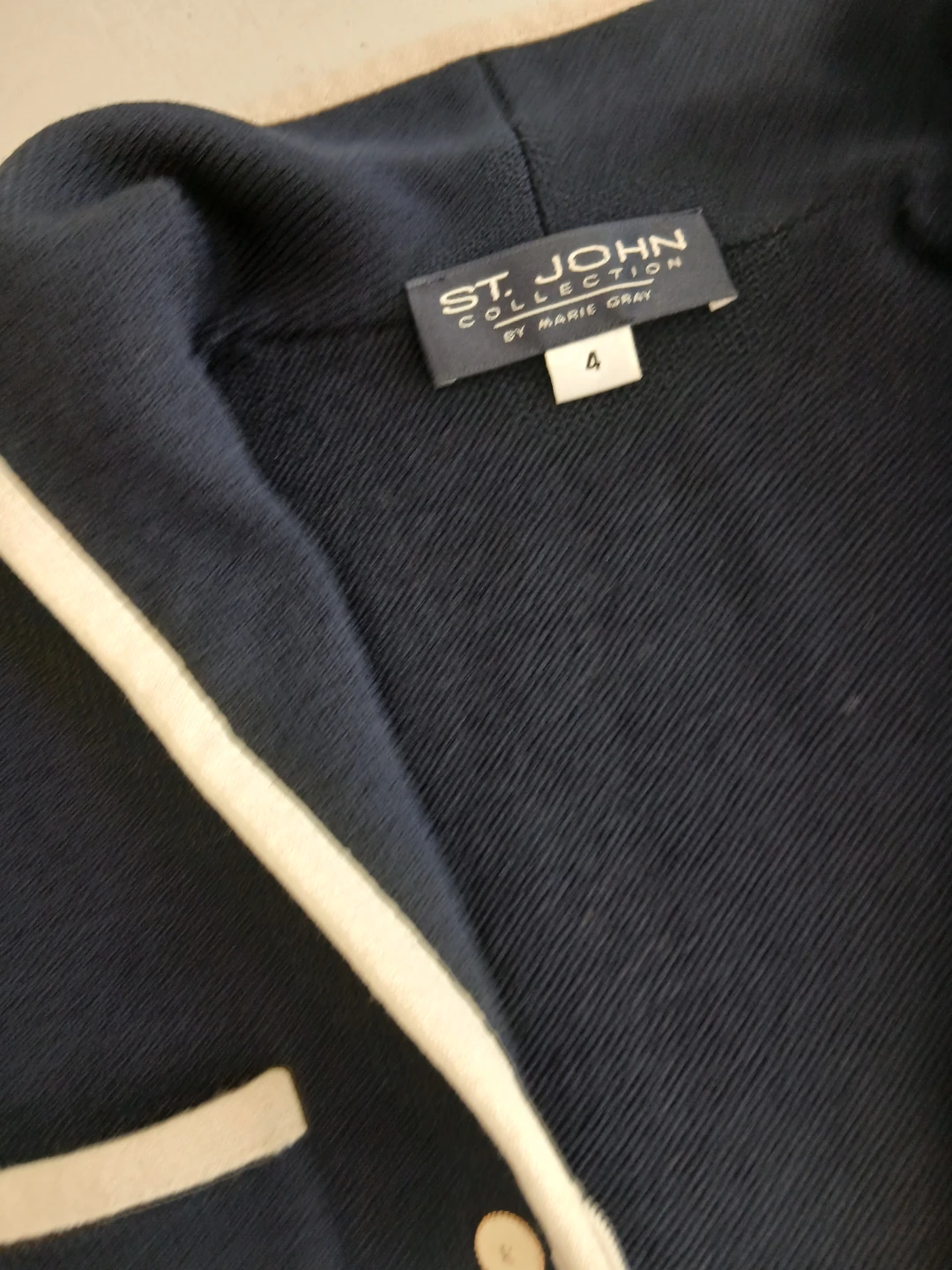 St. John Collection Navy Blue Knit Jacket Size 4 - photo 3