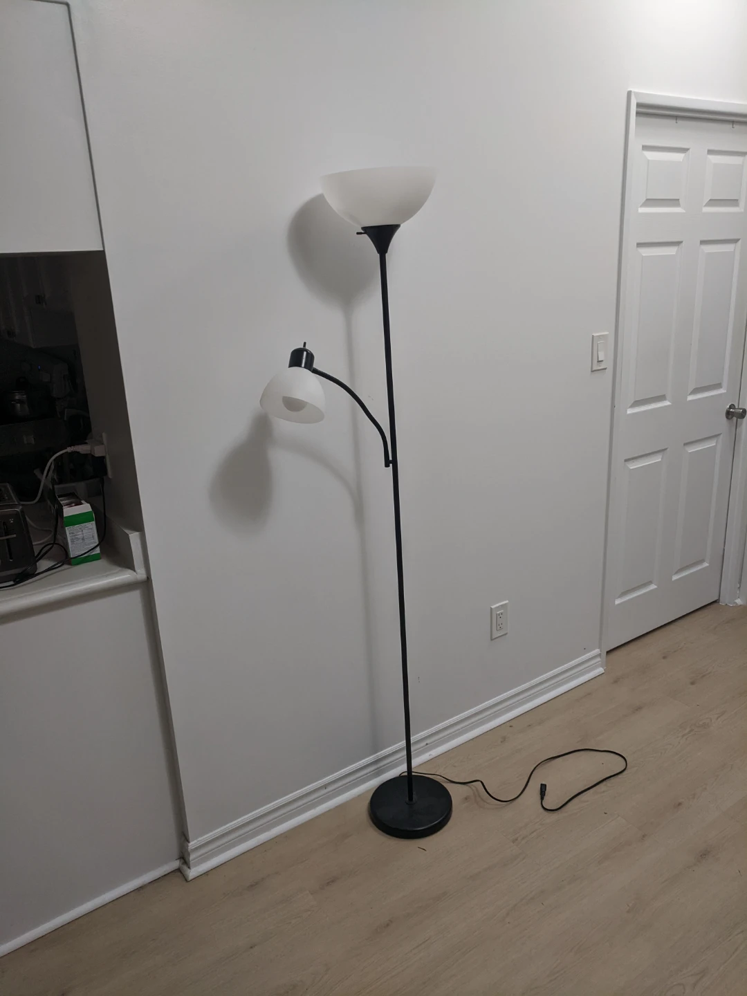 Black Torchiere Floor Lamp with Reading Light - photo 3