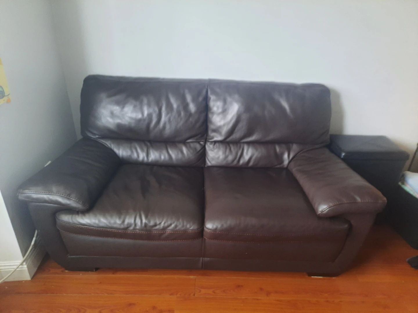 Brown Leather Loveseat
