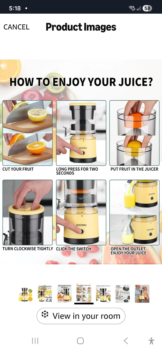 Dusenho Rechargeable USB Juicer - photo 3