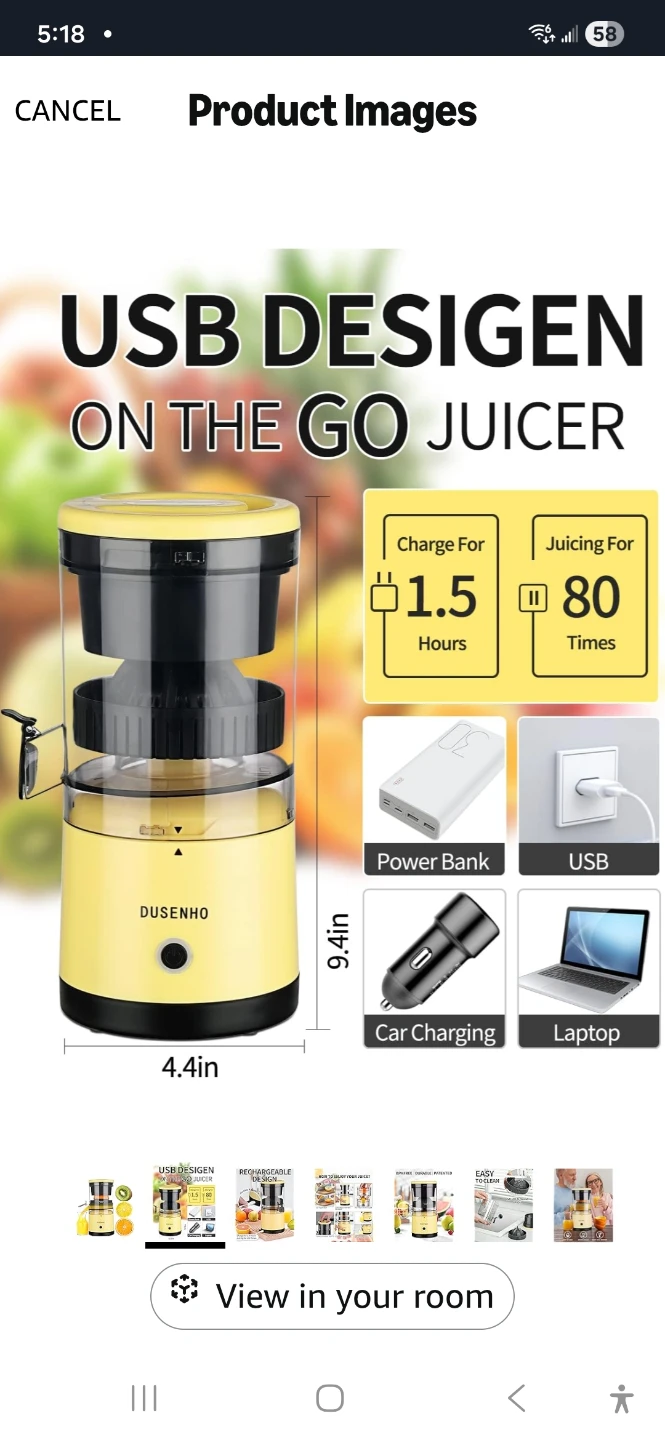 Dusenho Rechargeable USB Juicer - photo 5