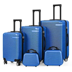 NEW In Box Blue 5Pc Hardside Luggage Set