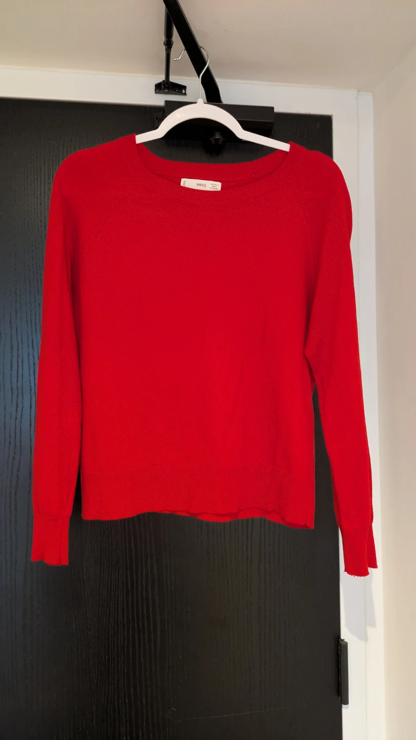 MNG Red Crew Neck Sweater Size M