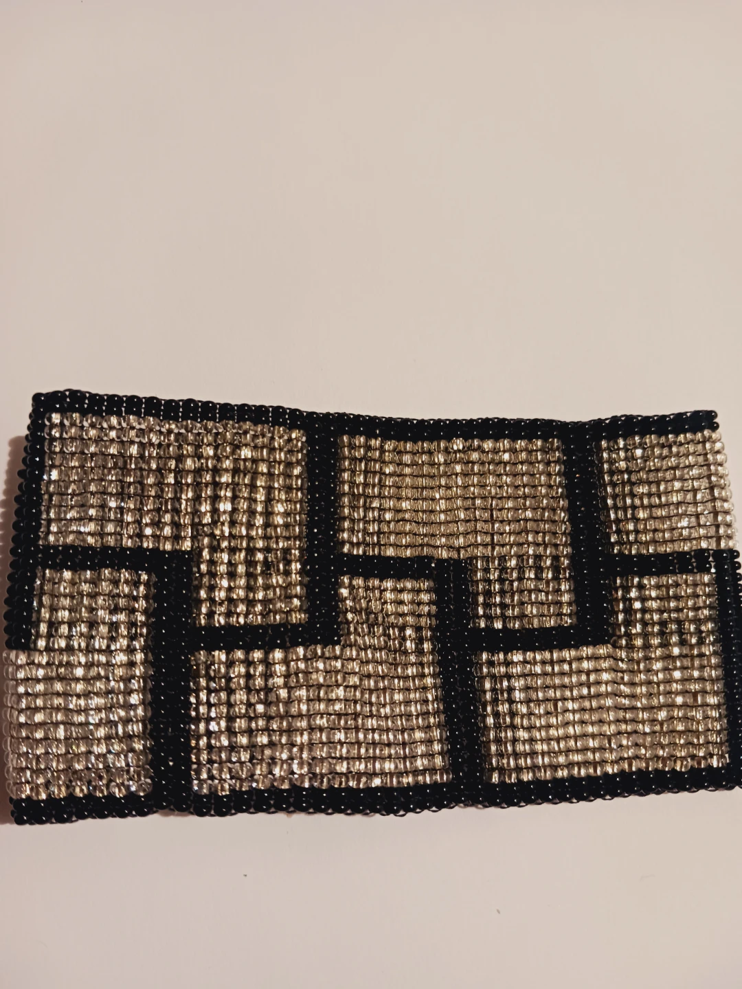 New !!:Geometric Black & Silver Beaded Bracelet - photo 3