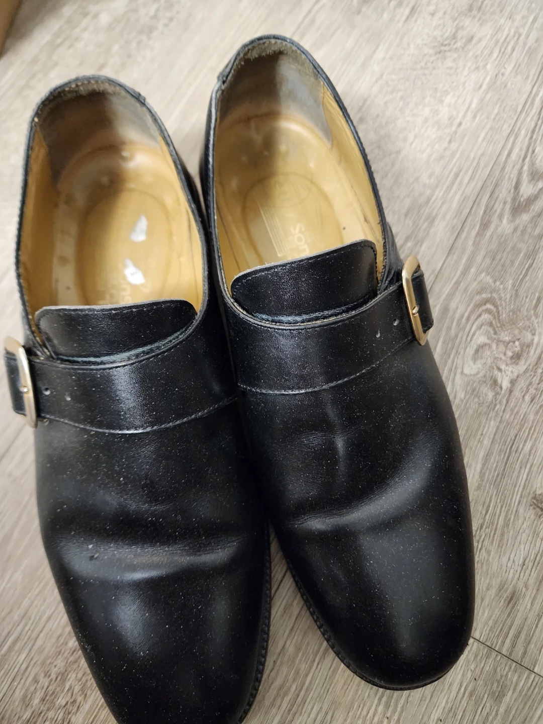 Black Leather Monk Strap Shoes - photo 2