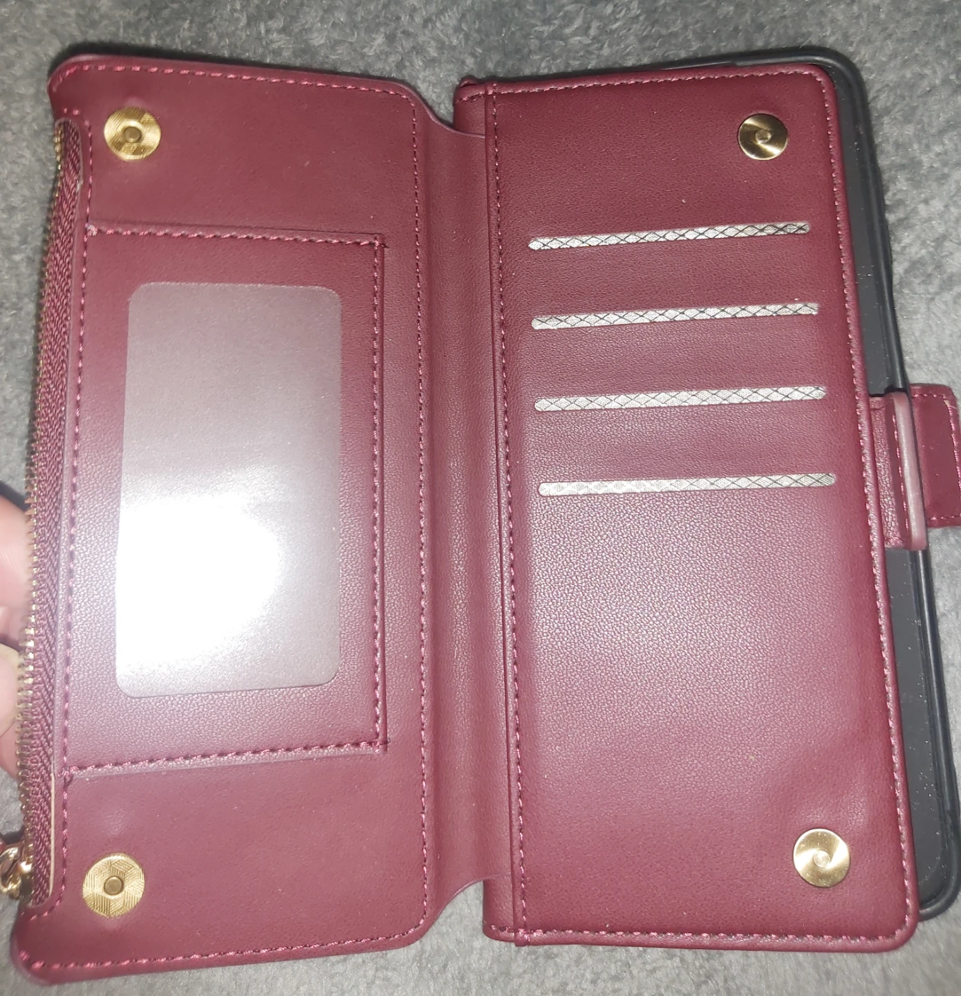Antisturdy Folio Wallet Phone Case with Card Slots and Zipper - photo 4