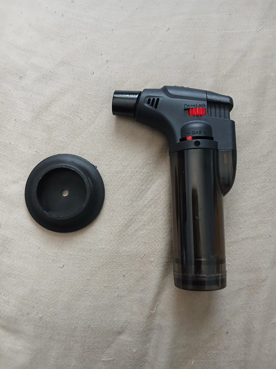 Black Refillable Butane Torch Lighter With Stand