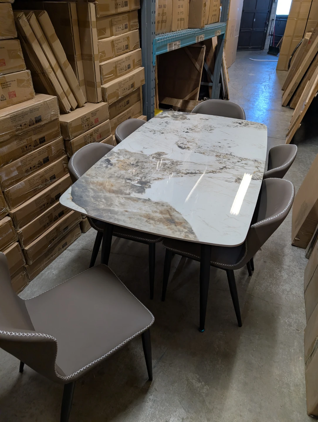 Marble Dining Table with 6 Chairs - photo 2