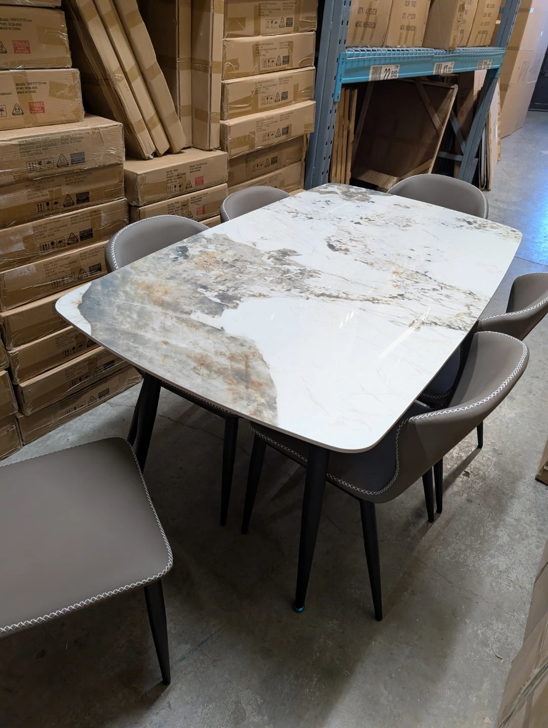 Marble Dining Table with 6 Chairs - photo 4