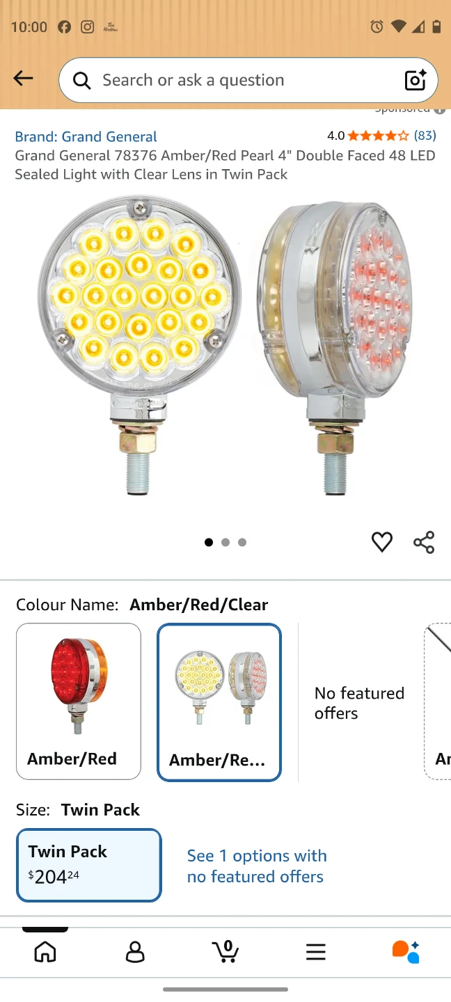 Free delivery,Grand 4" Double Faced LED Lights (Twin Pack)