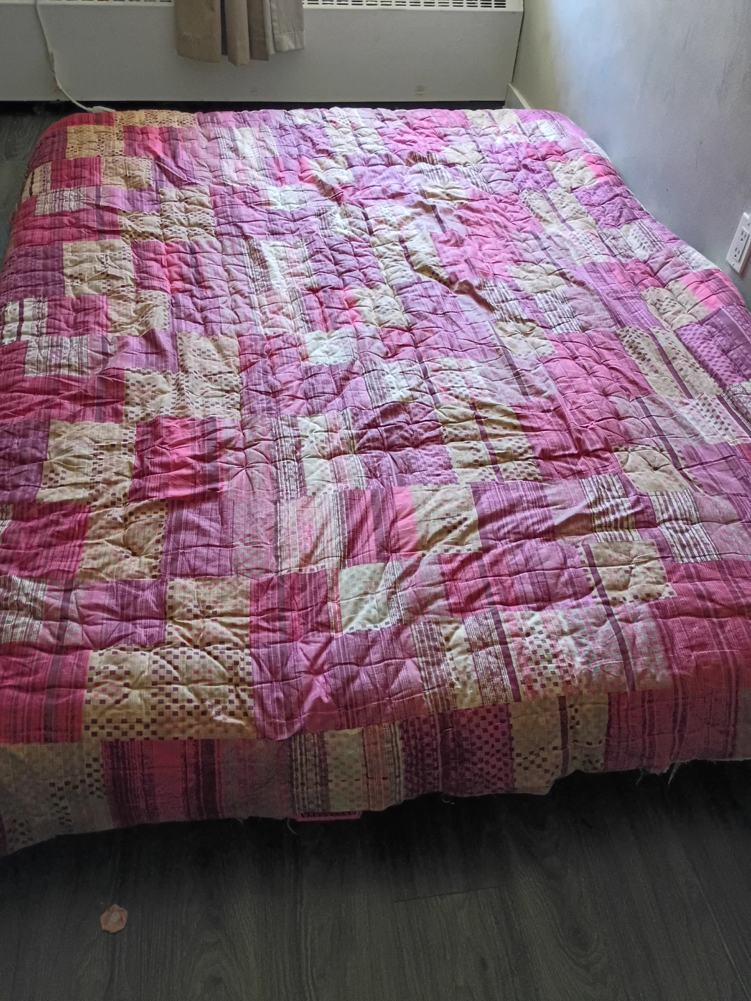raw natural cotton quilt- queen size