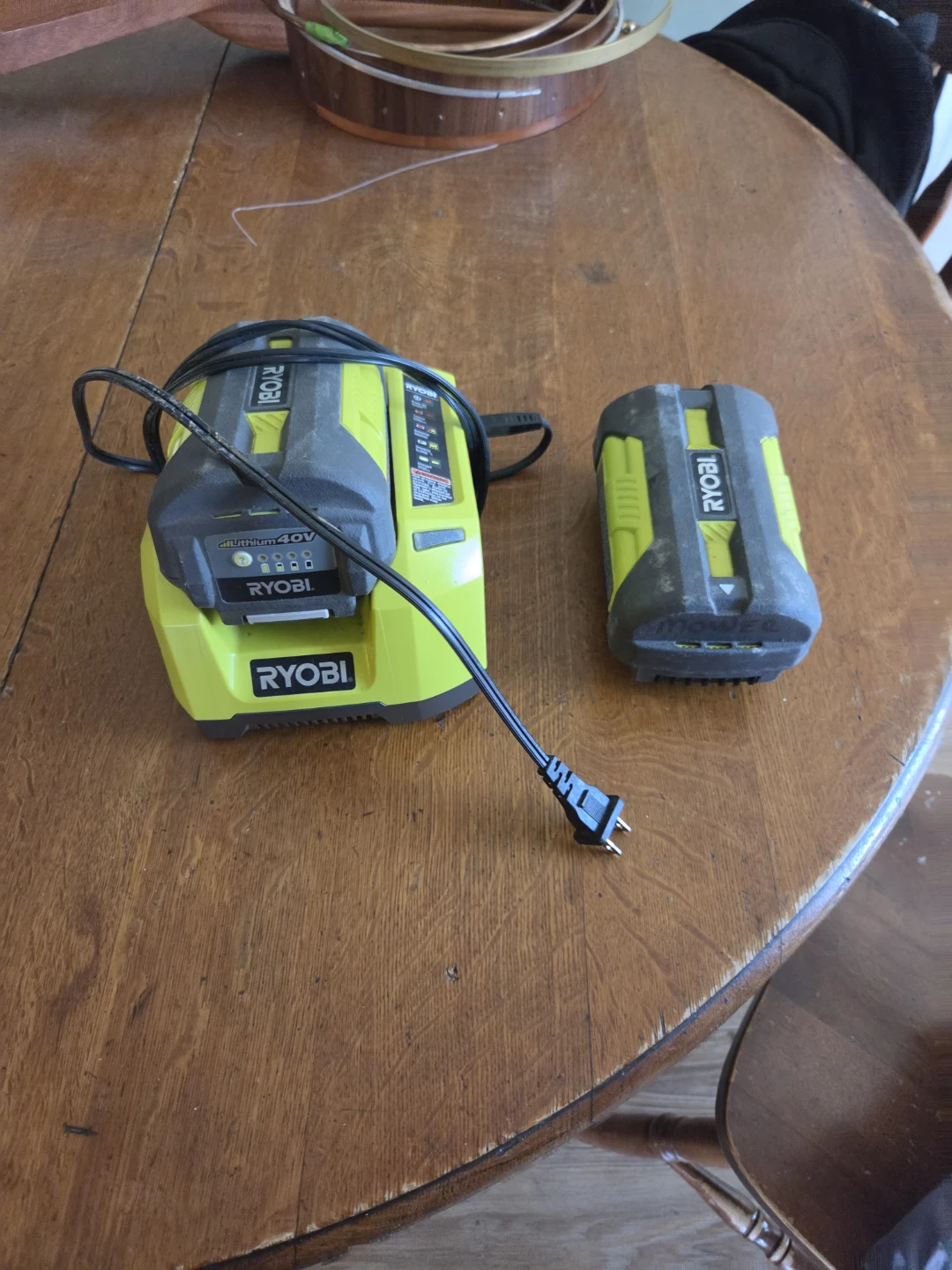 Ryobi 40V Battery Charger and Battery
