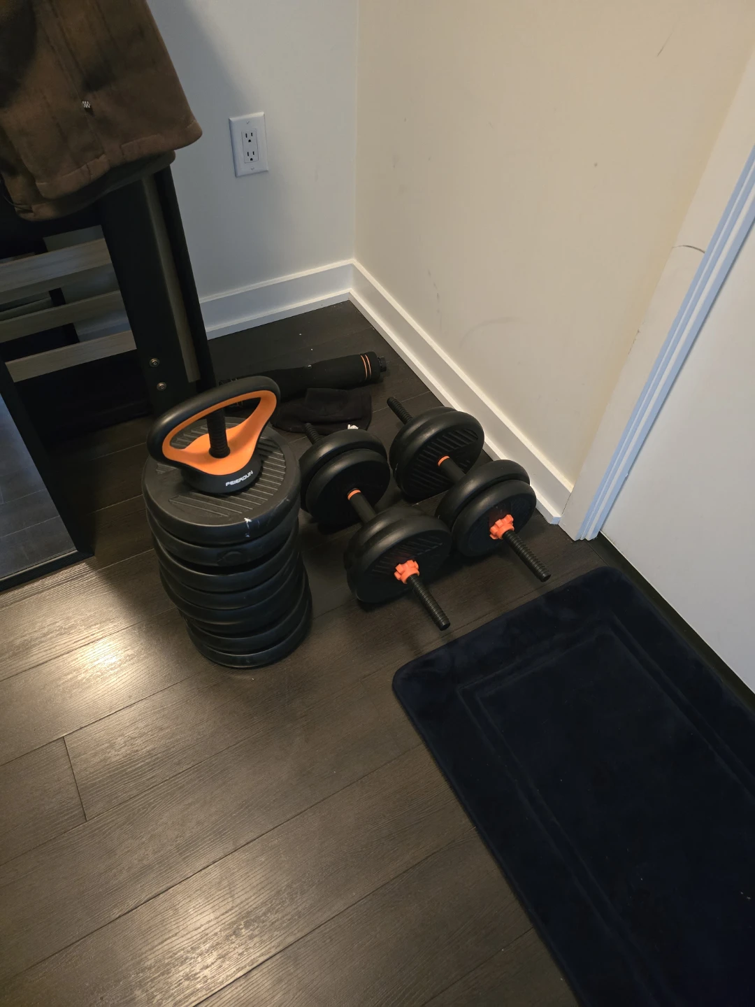 FEIERDUN Adjustable Dumbbells and Kettlebell Set
