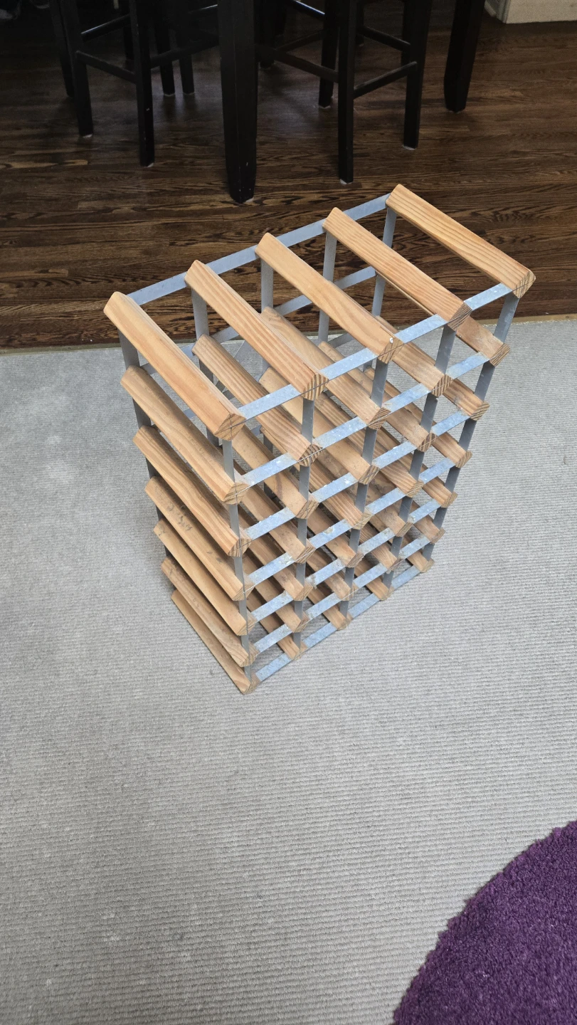 Wooden and Metal Wine Rack