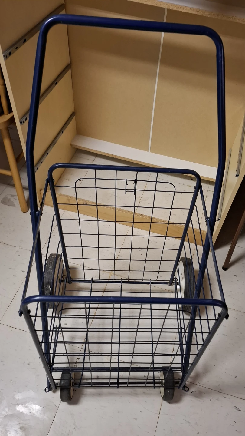 Blue Folding Shopping Cart