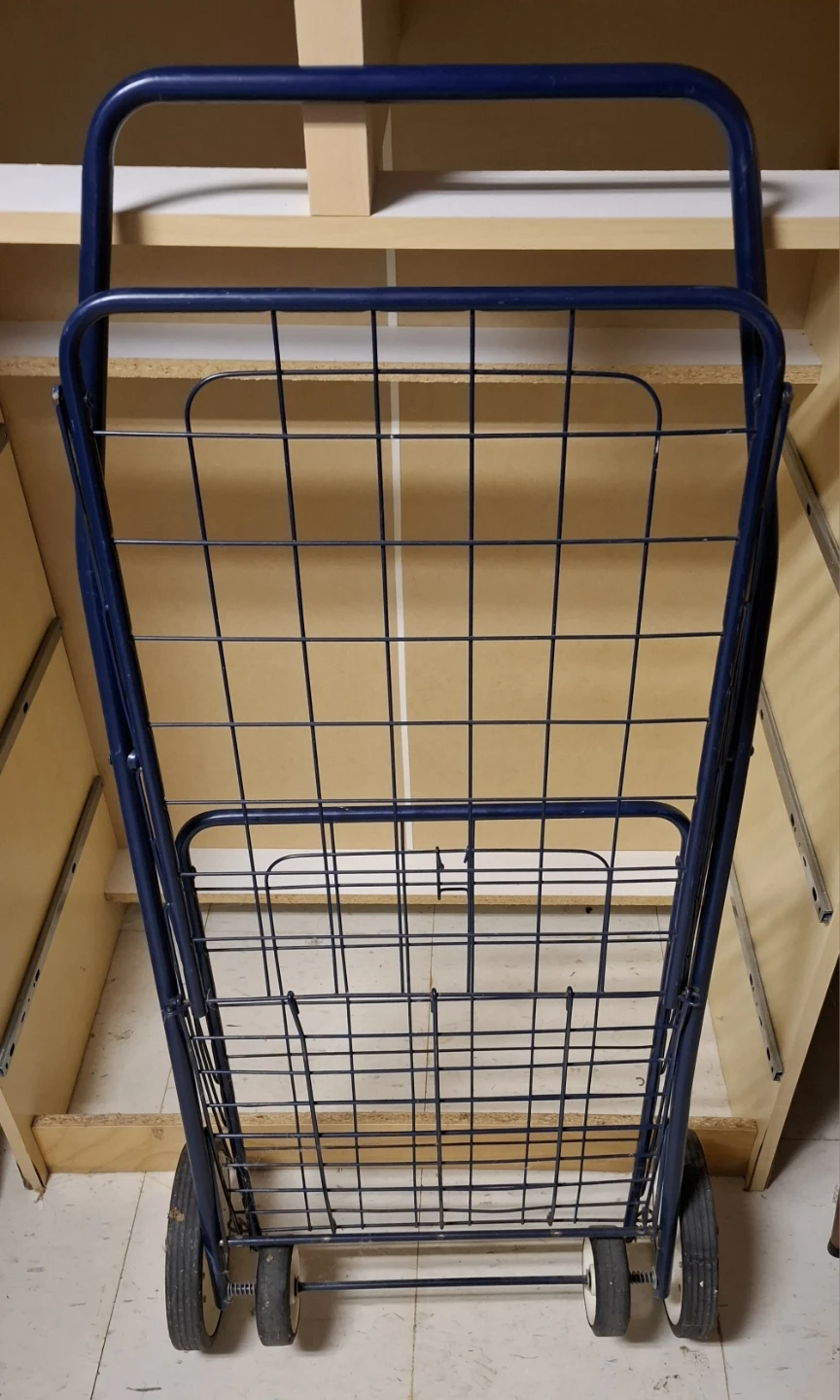 Blue Folding Shopping Cart - photo 2