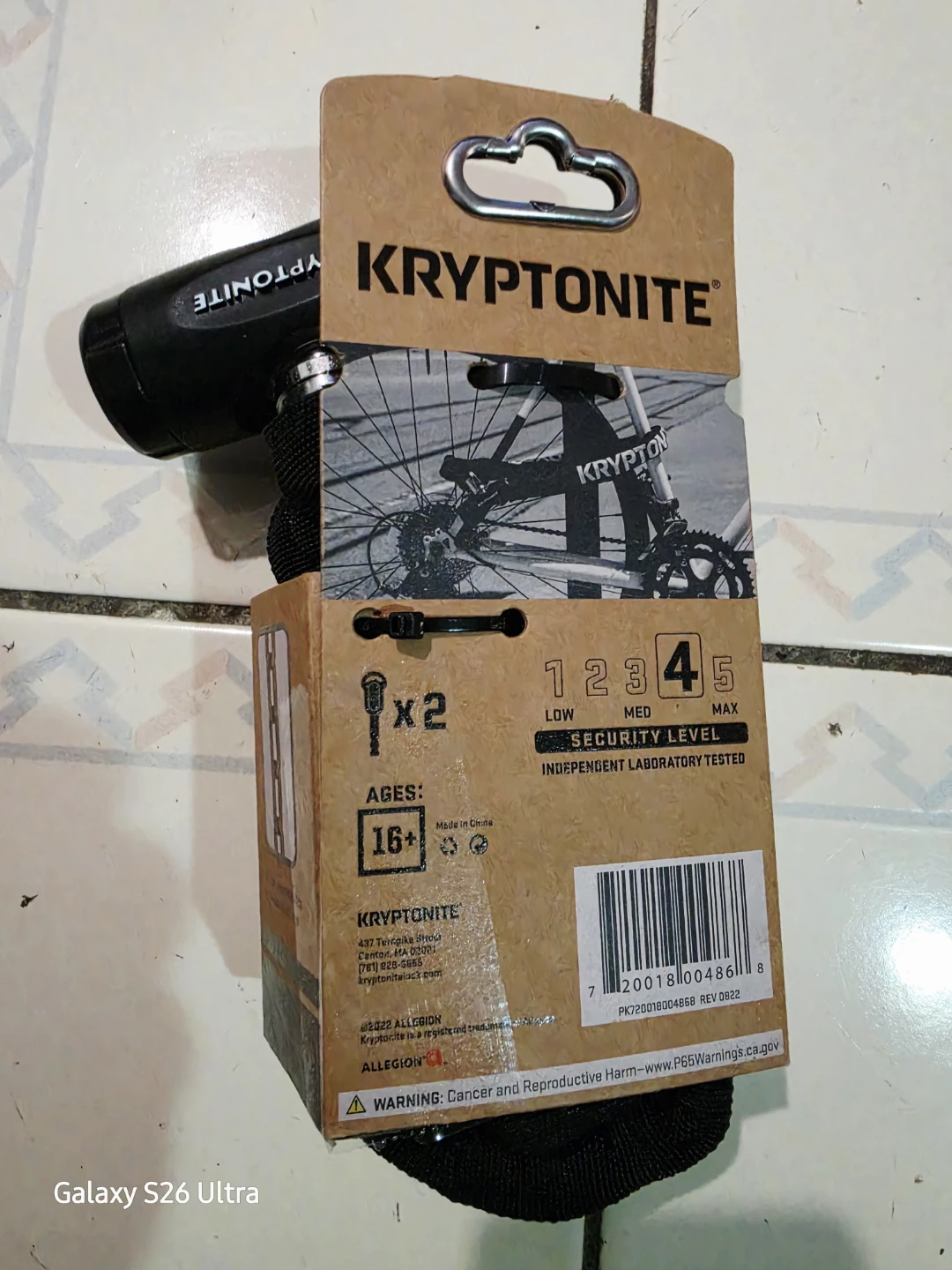 Kryptonite Chain Key Chain - 8mm Black Key Lock for Bikes - photo 3