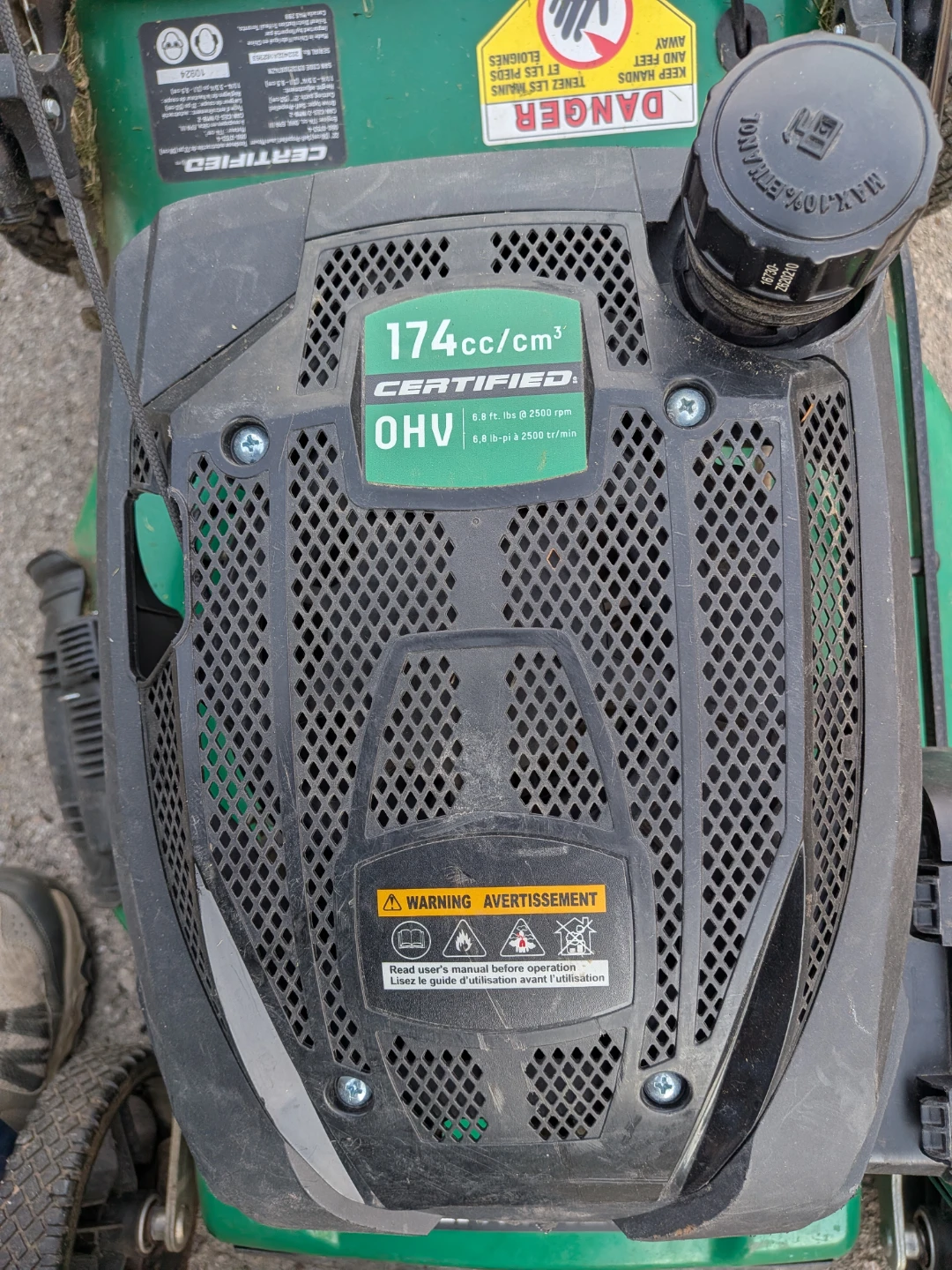 Certified 174cc OHV Gas Lawn Mower