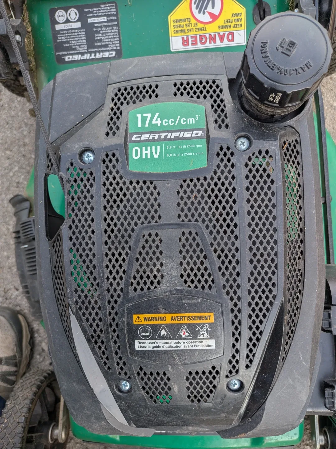 Certified 174cc OHV Gas Lawn Mower