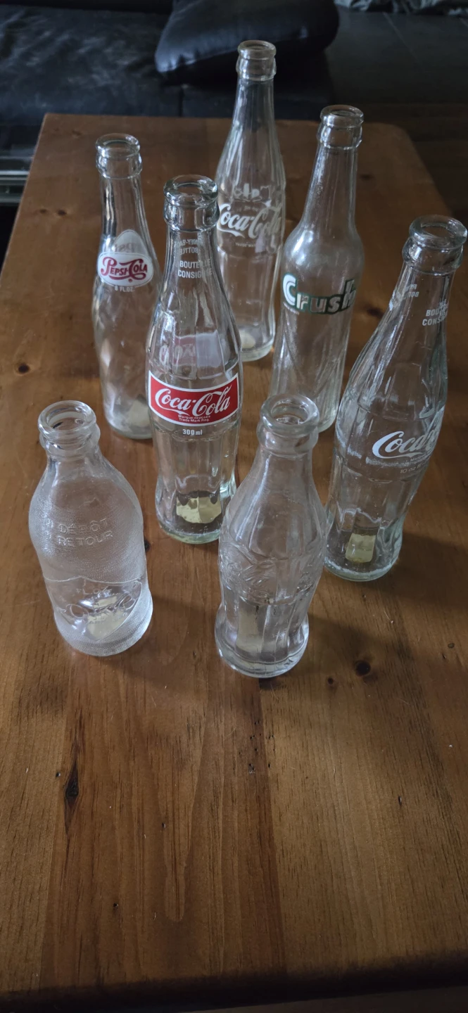 Coca-Cola, Pepsi, and Crush Soda Bottles Collection