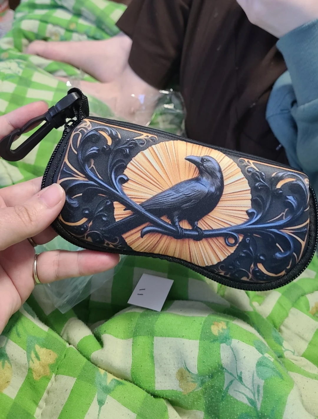 Goth Raven Zippered Eyewear Case