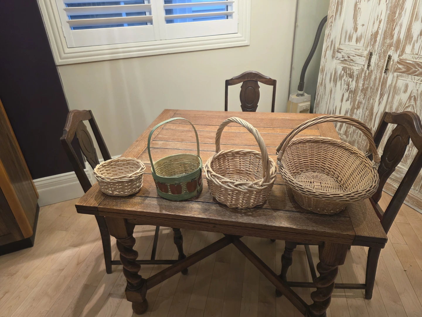 Set of 4 Wicker Baskets with Handles