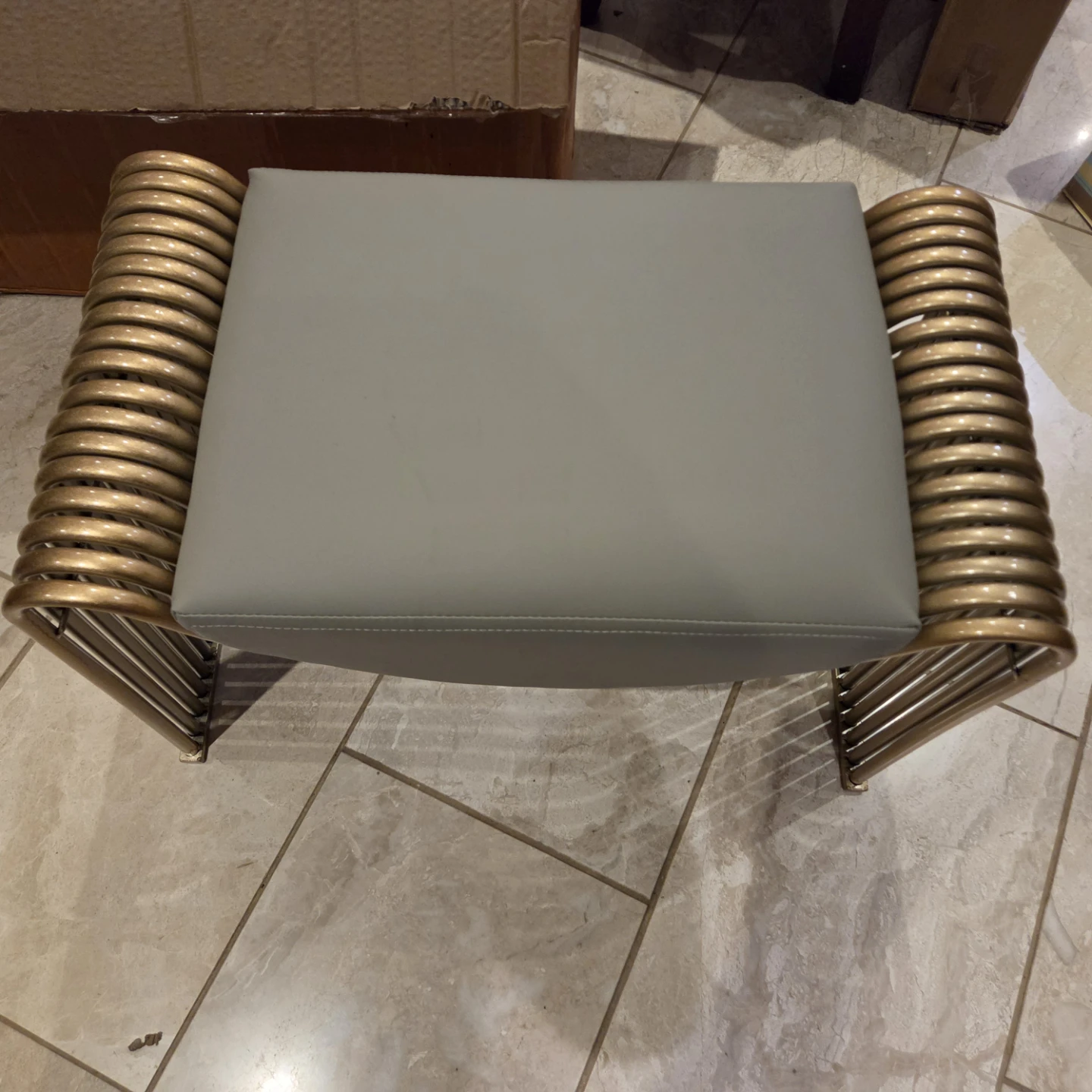 Modern Gold Ottoman Stool - photo 2