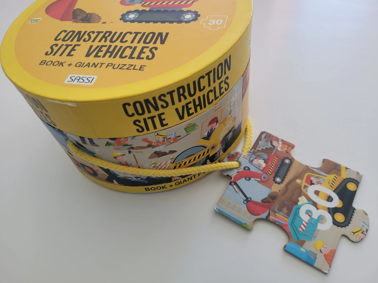Sassi Construction Site Vehicles Book + Giant Puzzle