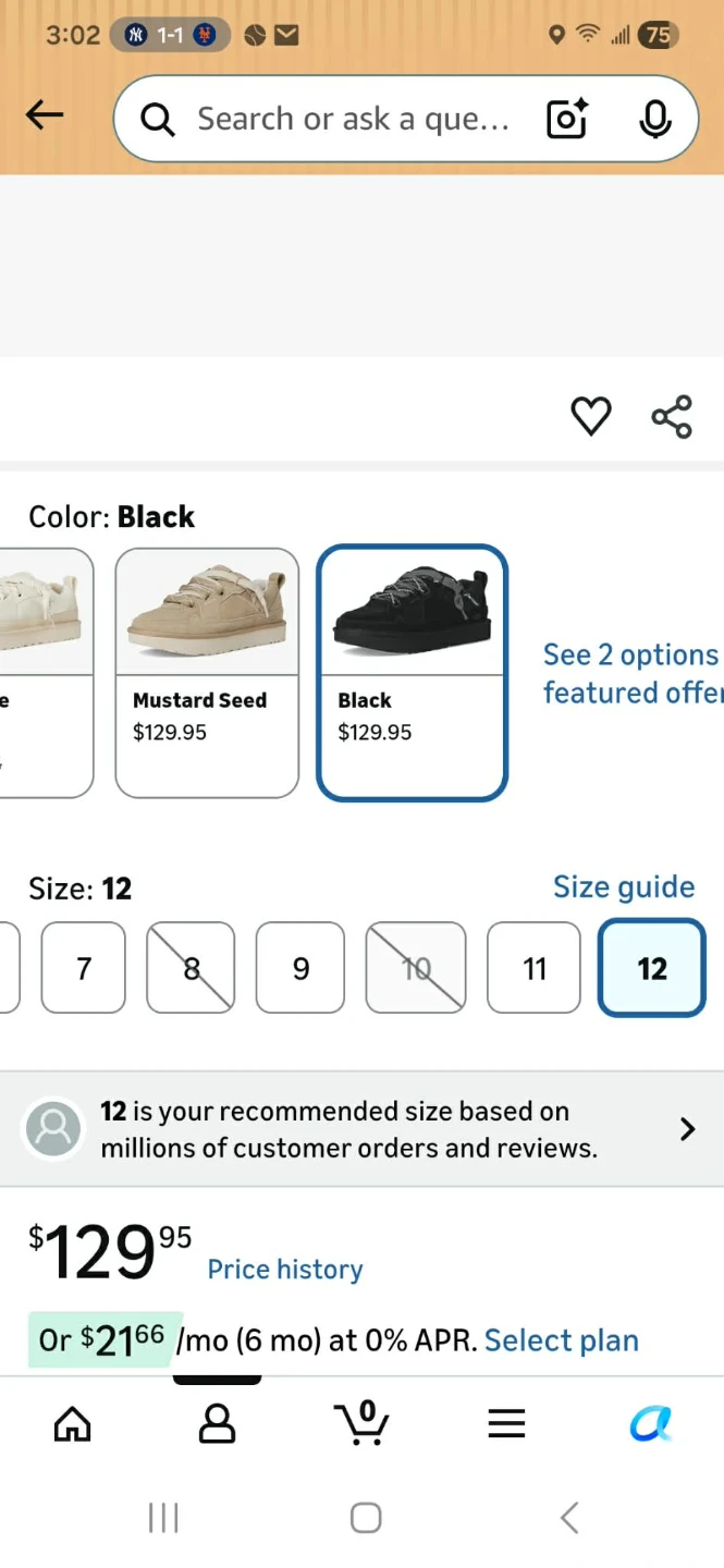 UGG Women's Lo Lowmel Black Sneaker Size 12 - photo 2