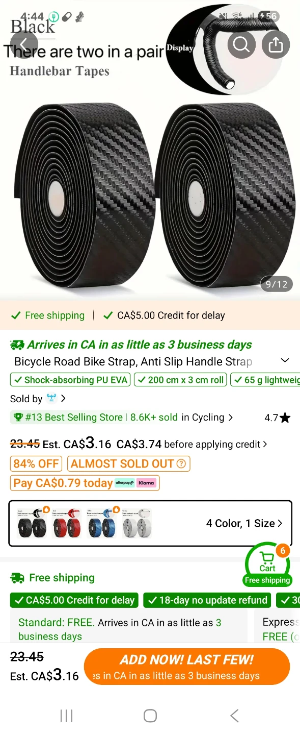 Black Bicycle Handlebar Tape - photo 2