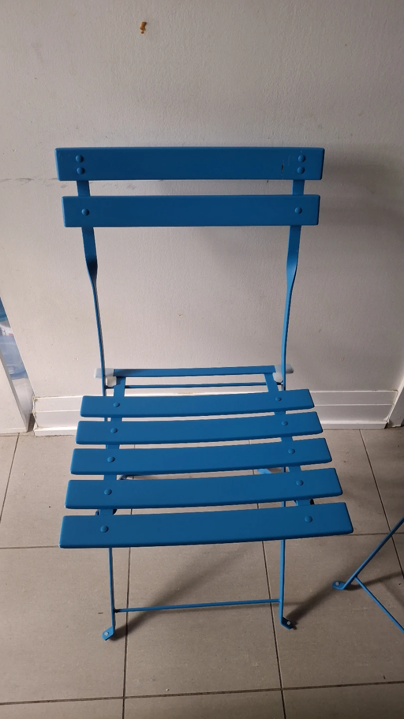Blue Folding Bistro Table and Chair Set - photo 2