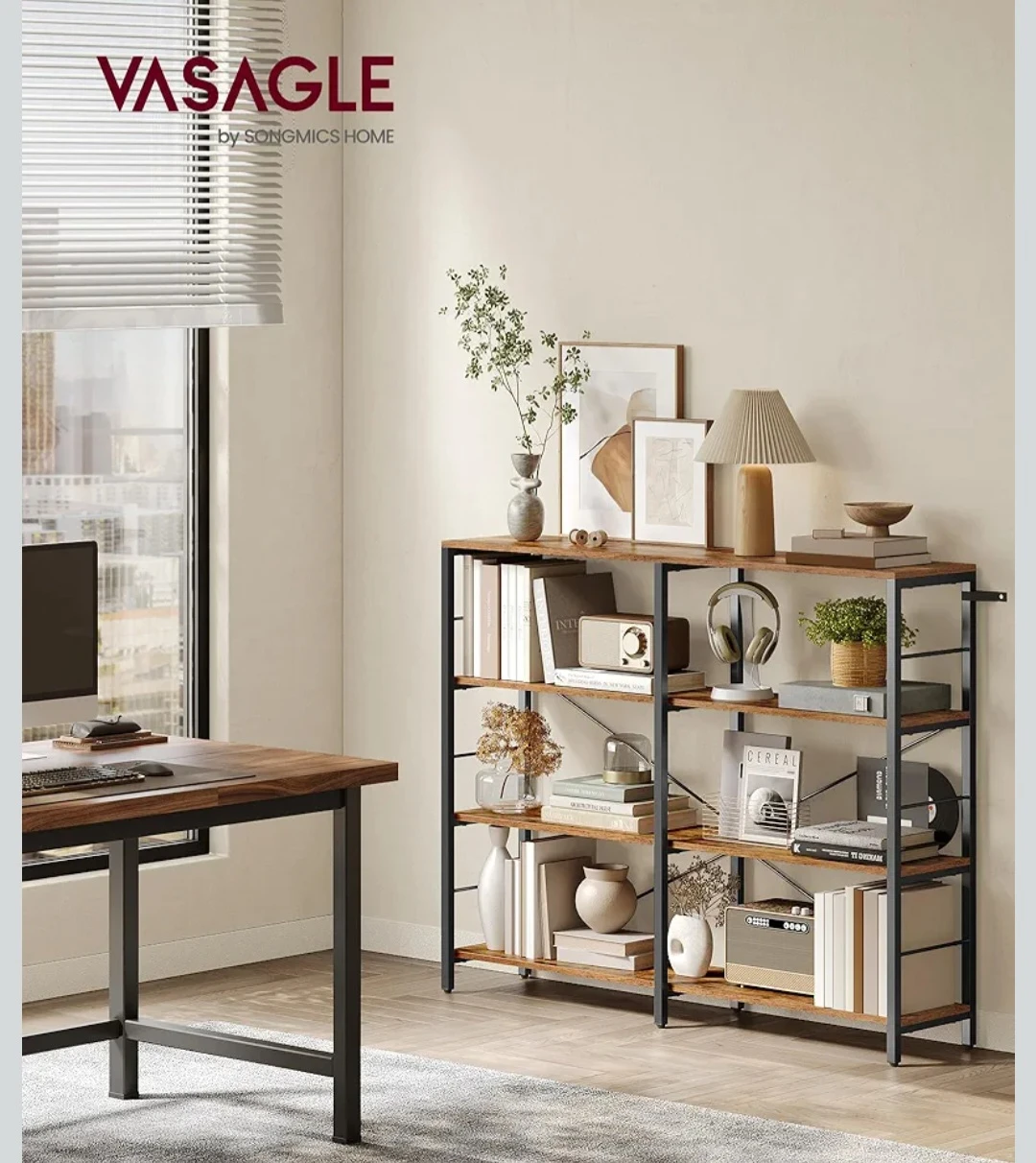 VASAGLE 4-Tier Bookshelf - photo 2