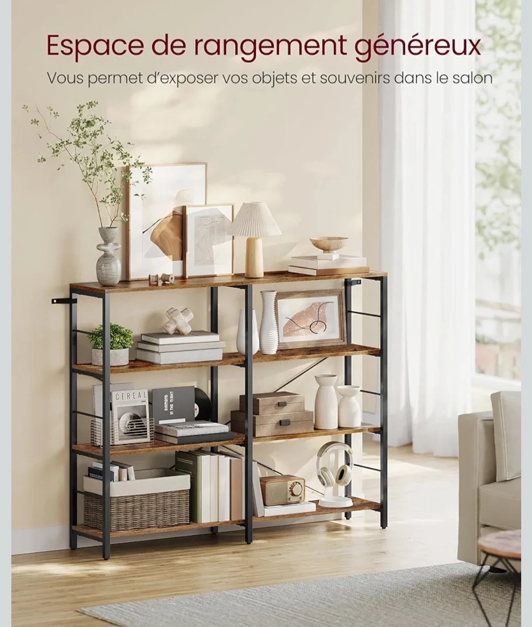 VASAGLE 4-Tier Bookshelf - photo 3