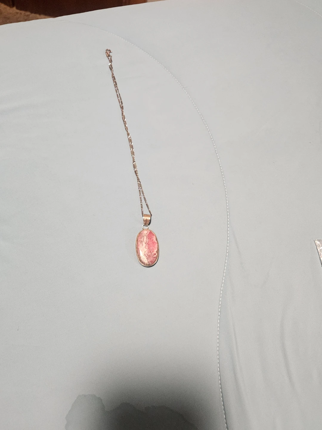 Rhodochrosite Sterling Silver Pendant Necklace - photo 2