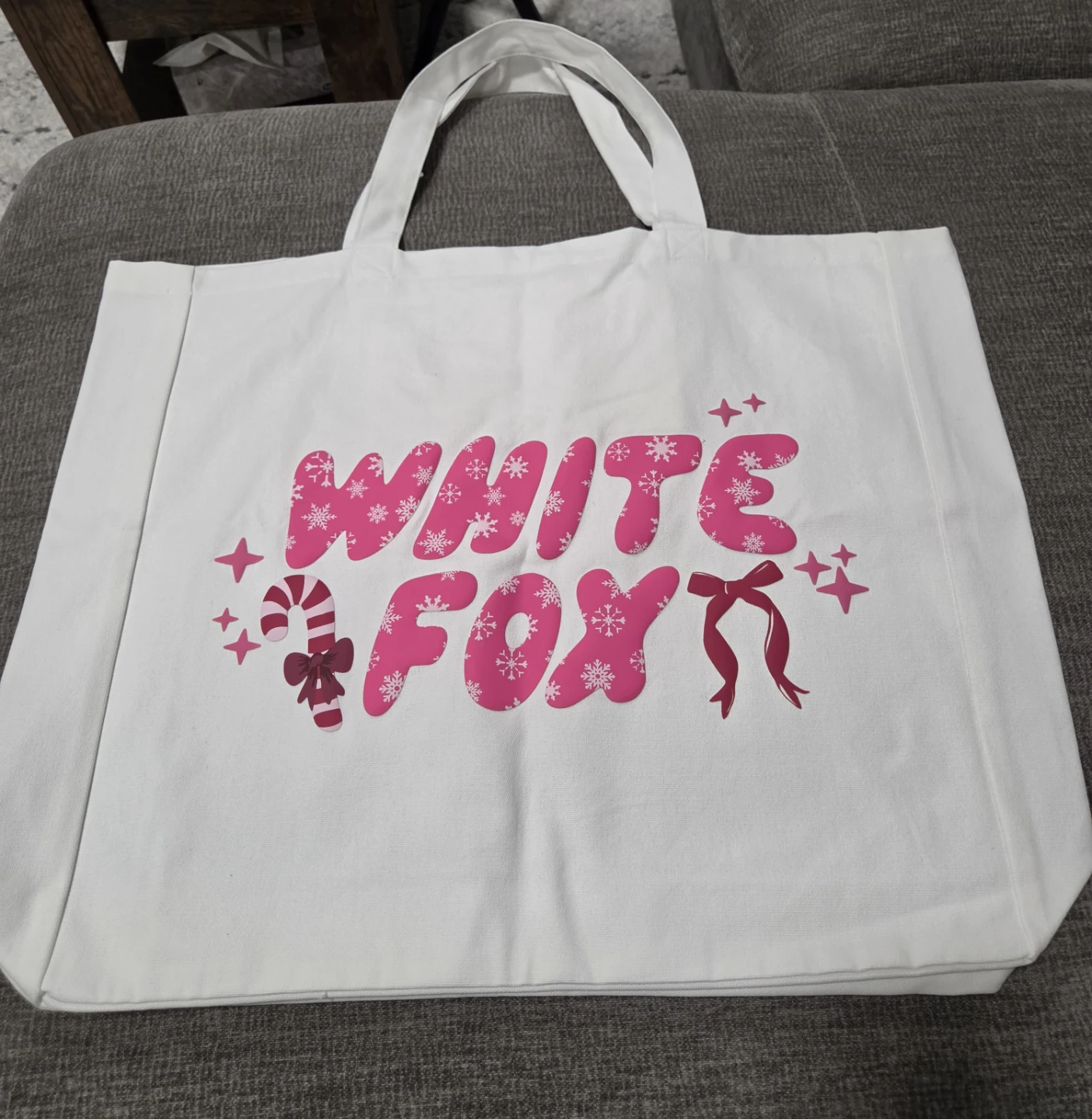 White Fox Tote Bag