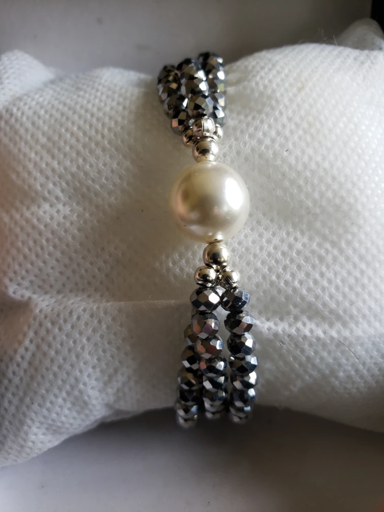 Pearl and Silver Tone Beaded Bracelets - Set of 3 - photo 5