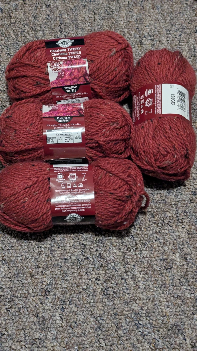 4 Skeins - Loops & Threads Charisma Tweed Yarn