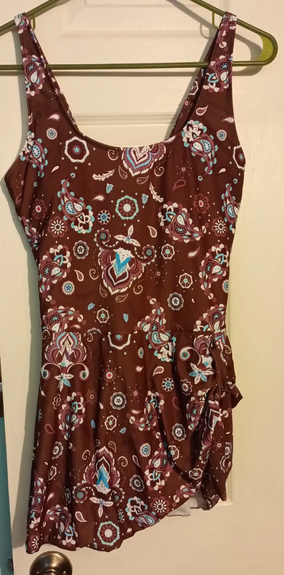 Brown Paisley Print Swim Dress - photo 2