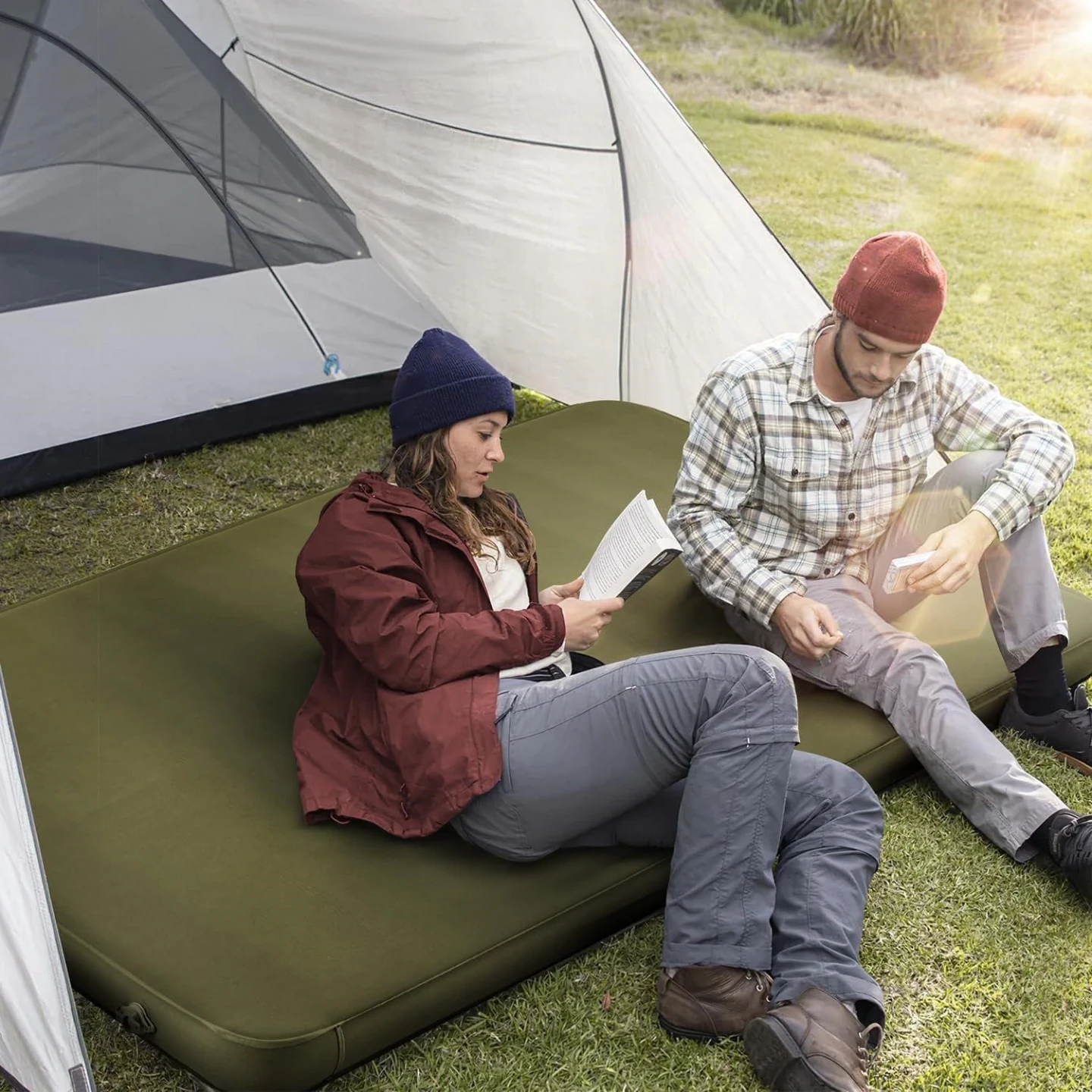 Self-Inflating Camping Mat - Olive Green - photo 4